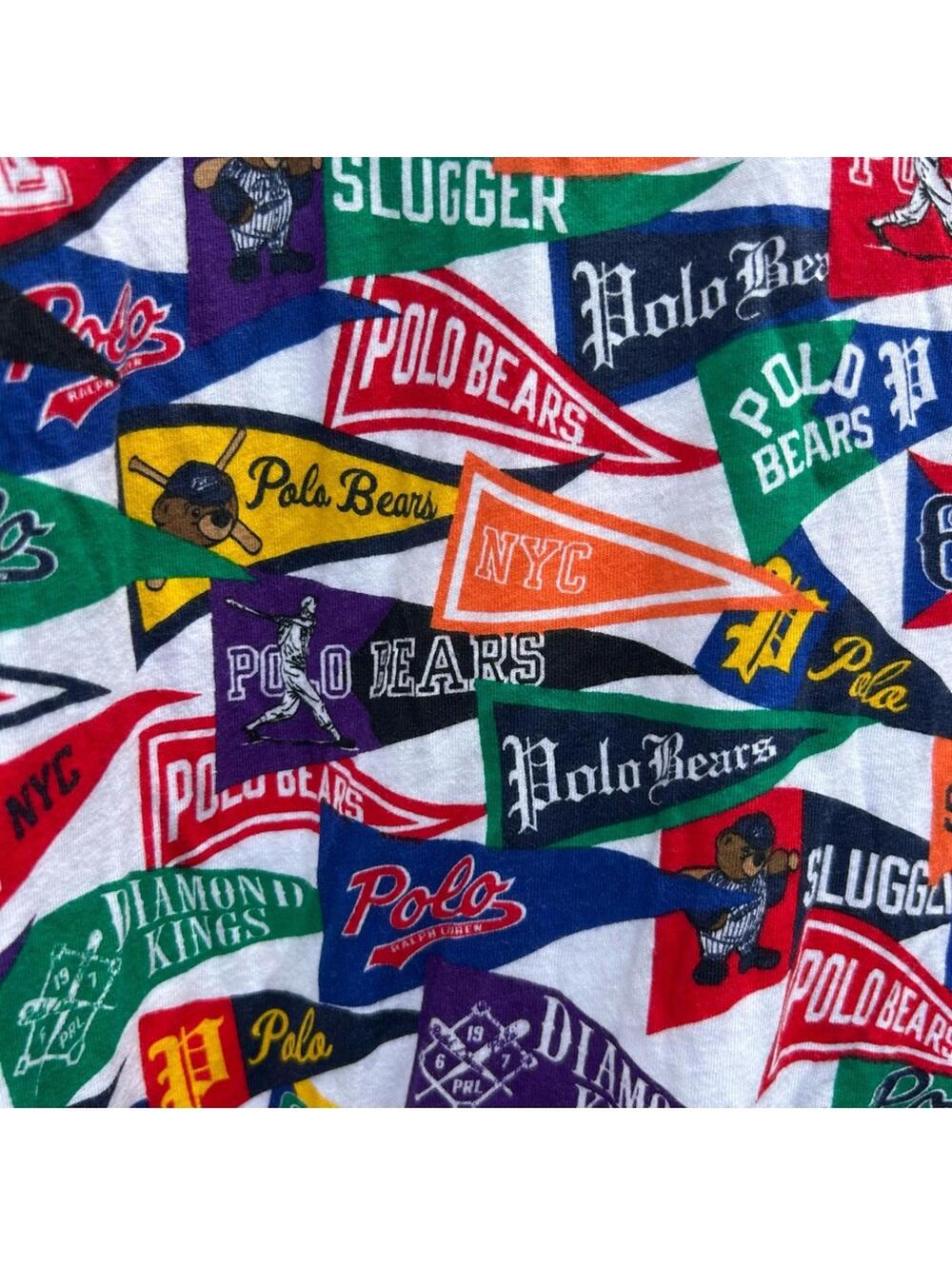 Polo Ralph Lauren RL Stadium Baseball Pennants Button Up Shirt Men's Medium